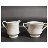 Eight Regal Diamond China Sugar and Creamer