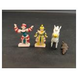 4pc Vintage Plastic Toy Figurines