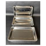 Set of 3 Stainless Steel Chefs Steam Table Pans