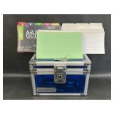 The Vaultz Locking Supplies Box Full of Notecards