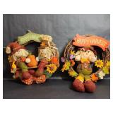 2 Happy Harvest Fall Scarecrow Wreathes