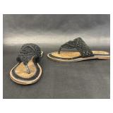 Lucky Brand Black Woven Sandals Size 9