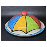 Handpainted Umbrella Covered Serving Platter