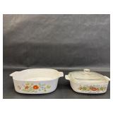 2 Vintage Corning Ware Wildflower Casserole Dishes