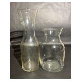 2 Clear Glass Juice Pitchers