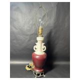 Aladdin Red and White Stone Table Lamp