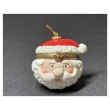 Jolly Santa Clause Porcelain Hinged Trinket Box