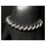 Italian Silver Macaroni Link Bracelet