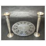 Two Newport Sterling Silver Candle Holders