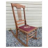 Rocking Chair w/ Flower Pattern Seat