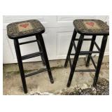 2 Heart Themed Stools