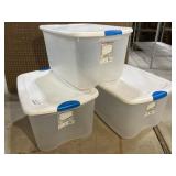 3- 66 QT Clear Storage Totes w/ Lids