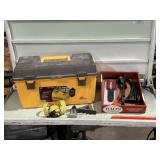 PLANO TOOL BOX W/ HAND TOOLS, STRAP WRENCH