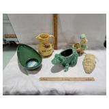 McCOY FROG PLANTER, WILD TURKEY PITCHER