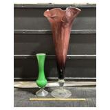 2 FLOWER VASES