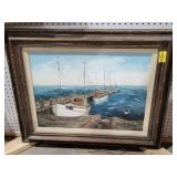 ALTHEA HENRY, "OLD DANISH FISHING BOAT" FRAMED ART