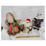 3 SANTA CLAUSE FIGURES