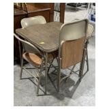 FOLDING CARD TABLE W/ 4 CHAIRS, GREAT SHAPE