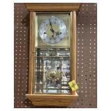 ANSONIA WALL HANGING CLOCK, 23" X 13", W/ KEY