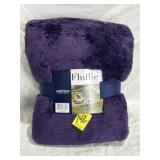 PURPLE FLUFFIE THROW