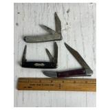 3 FOLDING POCKET KNIVES