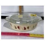 PYREX "GOLDEN HEARTS" CASSEROLE DISH