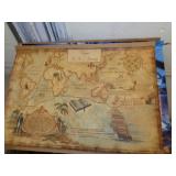 21" X 34" MAP OF THE VOYAGE OF THE BOUNTY / RW