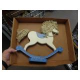 WOOD ROCKING HORSE WALL DECOR