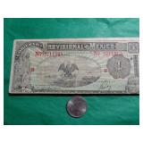 1916 PROVISIONAL MEXICO 1 PESO BANKNOTE