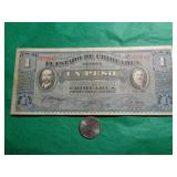 1914 CHIHUAHUA MEXICO 1 PESO BANKNOTE