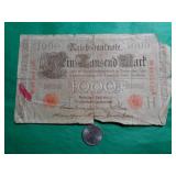 1910 BERLIN GERMANY 1000 MARK BANKNOTE