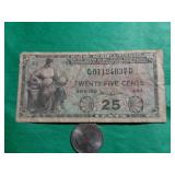 MILITARY PAYMENT CERTIFICATE 25 CENTS