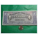 1915 CHIHUAHUA MEXICO 1 PESO BANKNOTE