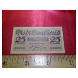 1918 GERMANY 25 PFENNIG BANK NOTE