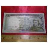 1964 PORTUGAL 20 ESCADOS BANK NOTE