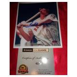 8X10 PIC WITH COA - TED WILLIAMS