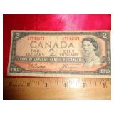 1954 CANADA 2 DOLLAR BANKNOTE