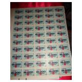 U S STAMP SHEET - 6ï¿½ GIVE BLOOD