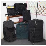 Luggage & Wooden Shelf