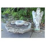 Concrete Angel Birdbath