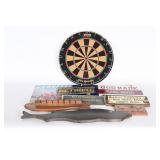 Vintage Dart Board,  Metal/Wood Decor