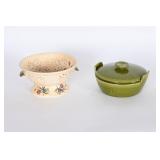 Ceramic Strainer and Lidded Dish