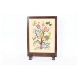 Vintage Framed Embroidered Decorative Screen