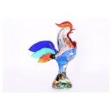 Vtg. Murano Hand Blown Glass Rooster Sculpture