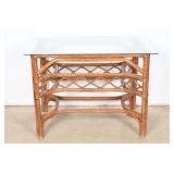 Vintage Bamboo Table w/ Glass Top