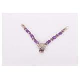 Vtg.Carol Felley Sterling Silver,Amethyst Necklace