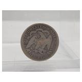 1877 U.S. Half Dollar Seated Liberty 90% Silver