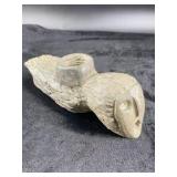 Stone Human/Hawk Effigy Pipe