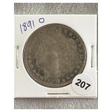 1891 O Morgan Silver Dollar Coin