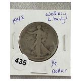 1942 Walking Liberty Silver Half Dollar Coin